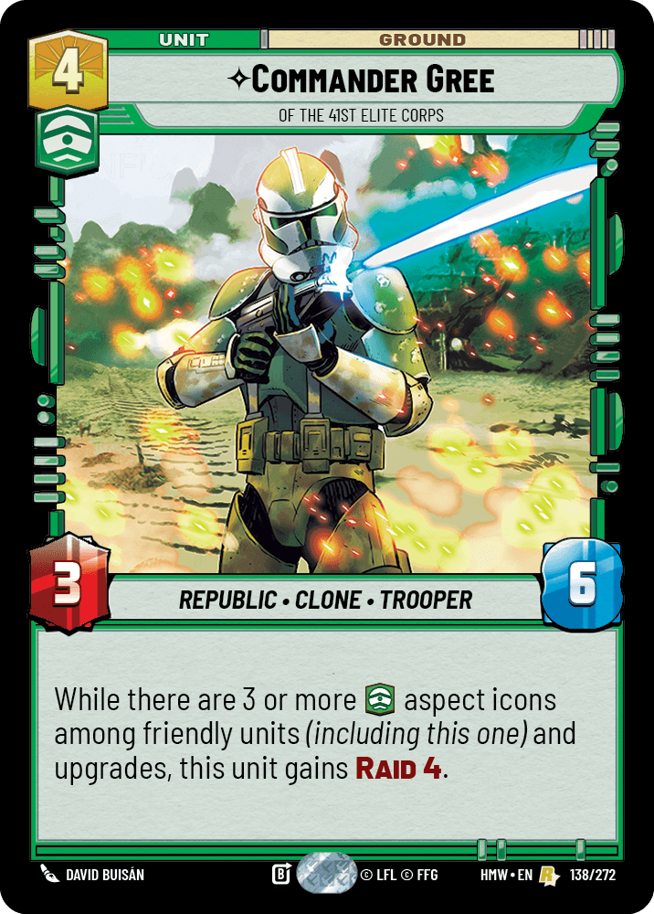 Commandant Gree, Du 41E Corps D'Élite - HMW-138 - Standard - recto Anglais