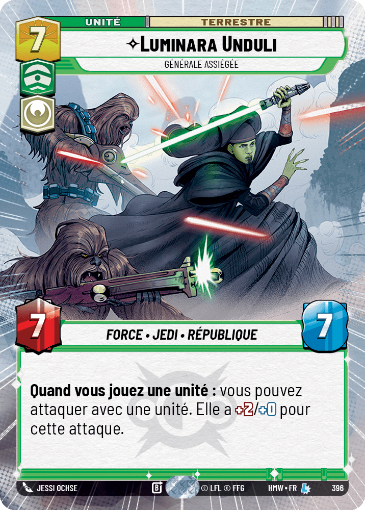 Luminara Unduli, Générale Assiégée - XHMW-396 - Hyperspace - recto Français