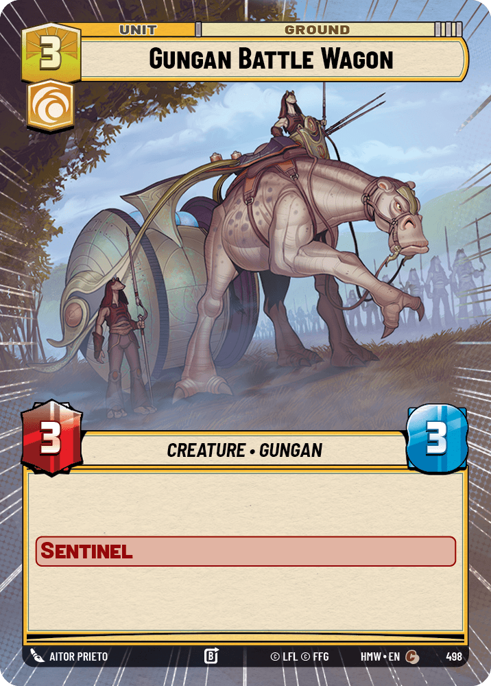 Chariot de Combat Gungan - XHMW-498 - Hyperspace - recto Anglais