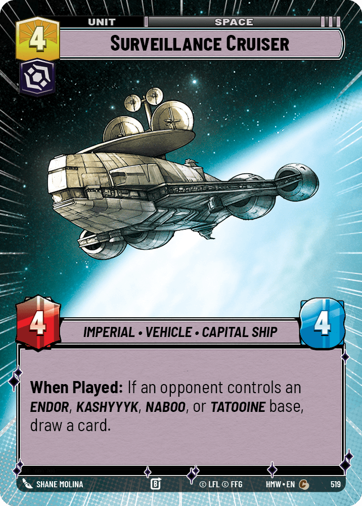 Croiseur de Surveillance - XHMW-519 - Hyperspace - recto Anglais