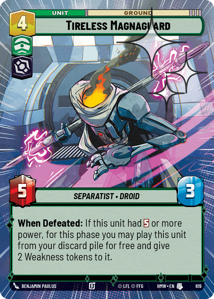 Magna Garde Infatigable - XHMW-619 - Hyperspace Foil - recto Anglais