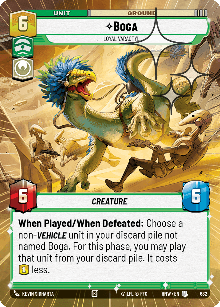 Boga, Varactyl Loyal - XHMW-632 - Hyperspace Foil - recto Anglais