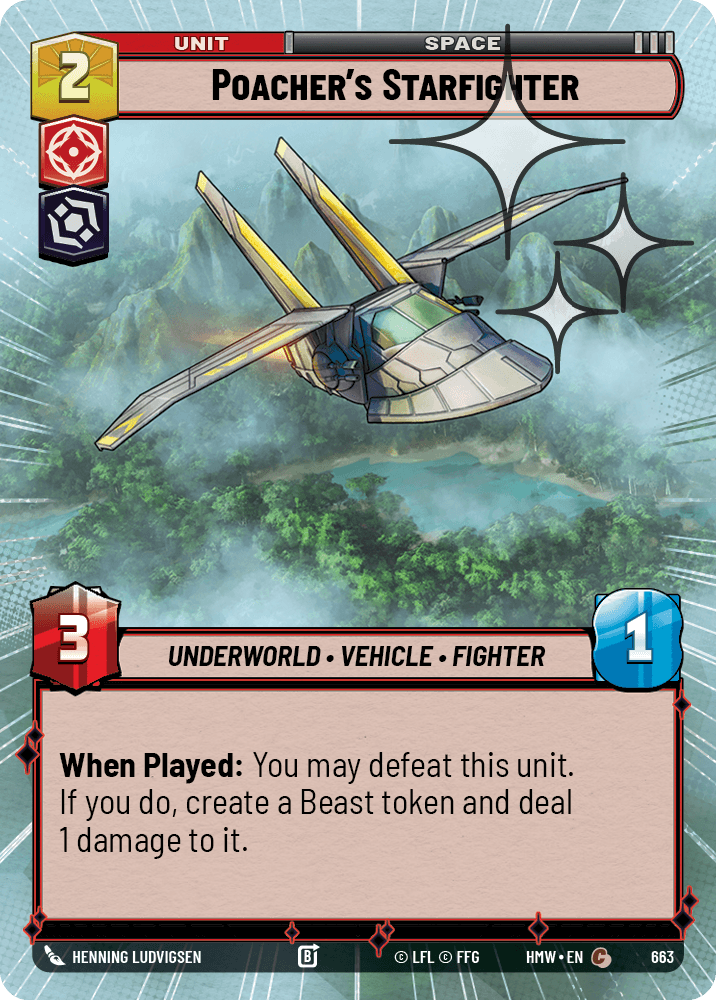 Chasseur des Braconniers - XHMW-663 - Hyperspace Foil - recto Anglais