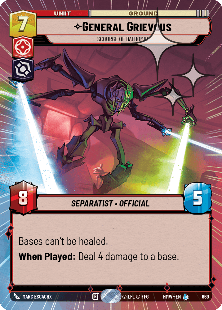 Général Grievous, Fléau De Dathomir - XHMW-669 - Hyperspace Foil - recto Anglais