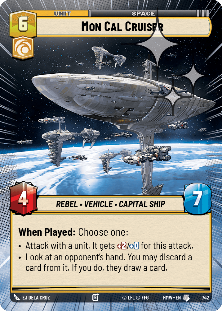 Croiseur de Mon Cal - XHMW-742 - Hyperspace Foil - recto Anglais