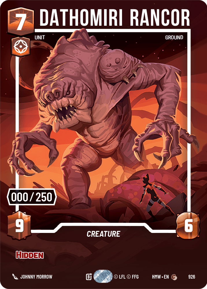 Rancor Dathomirien - XHMW-926 - Prestige sérialisée - recto Anglais
