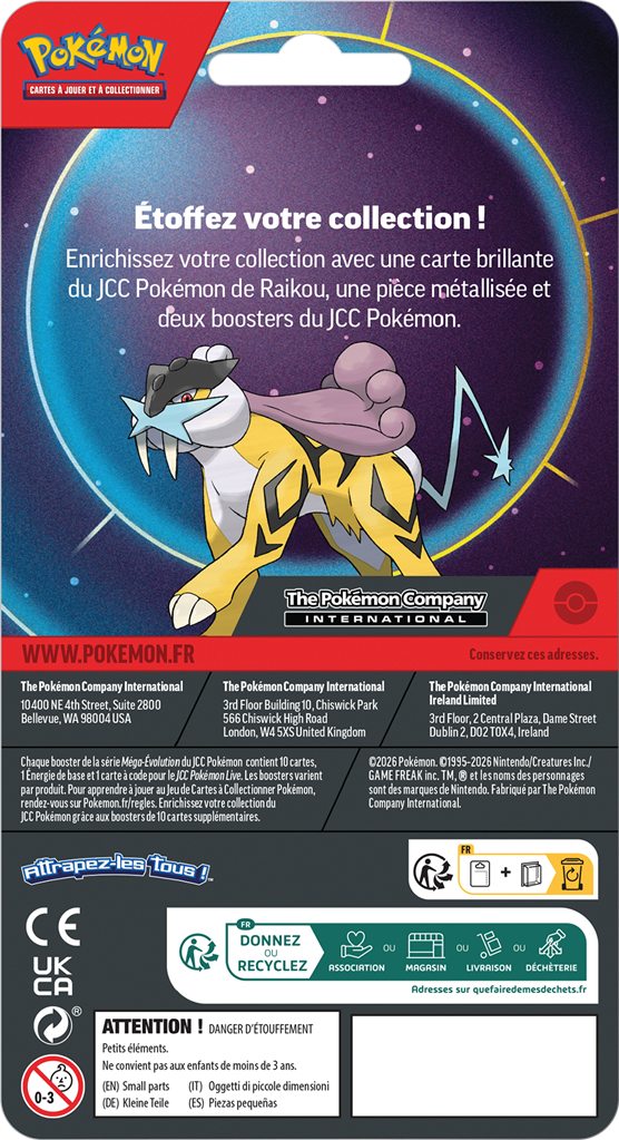 Pokémon - Pack 2 Boosters - Raikou (Précommande Arrivage prévu le 26.01.26)