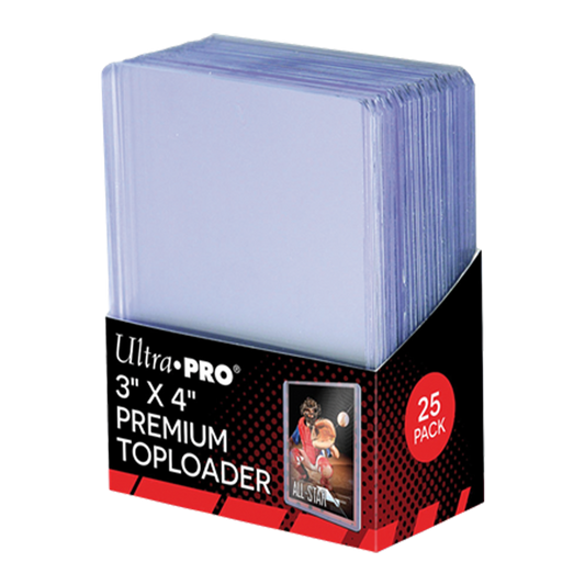 25 Ultra Pro : PREMIUM Toploader Ultra Clear (3"x4")