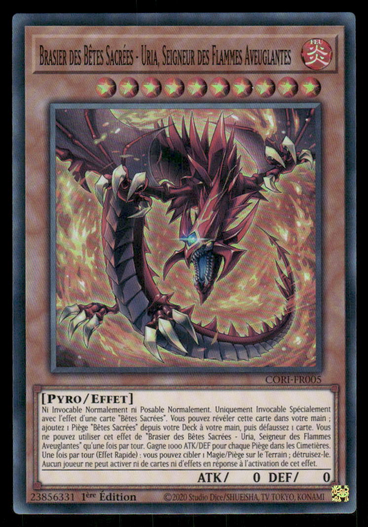 CORI-FR005 Brasier des Bêtes Sacrées - Uria, Seigneur des Flammes Aveuglantes - French (NM)(V.1 - Super Rare)