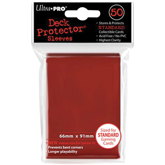 Ultra PRO : 50 Sleeves Standard Rouge