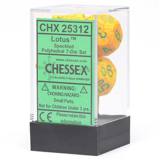 CHX25312 - Chessex Set de 7 dés Granité Lotus