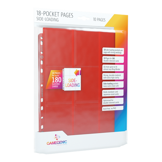 GG : 10 Pages 18 Pocket Sideloading Red pour classeur