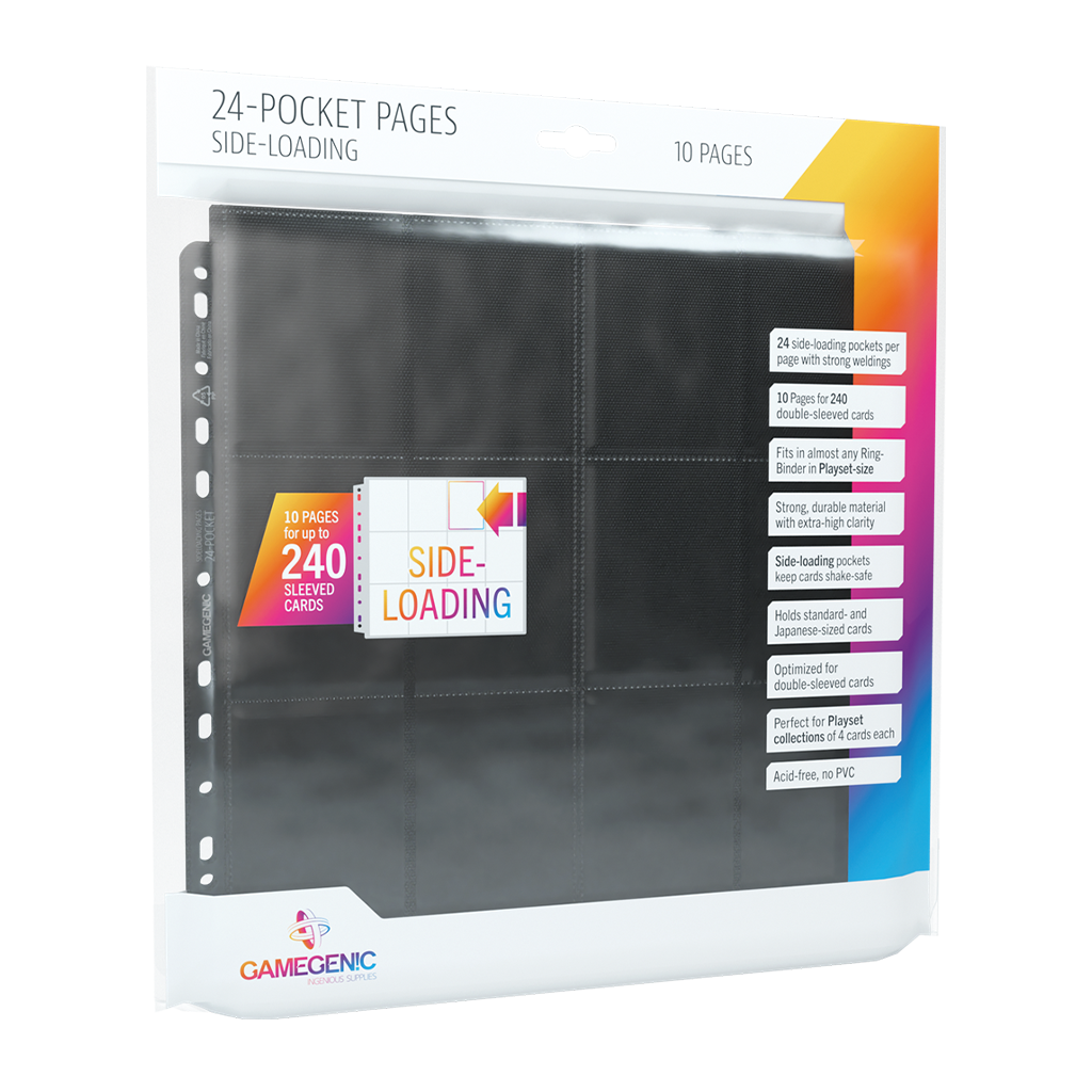 GG : 10 Pages 24 Pocket Sideloading Black pour classeur