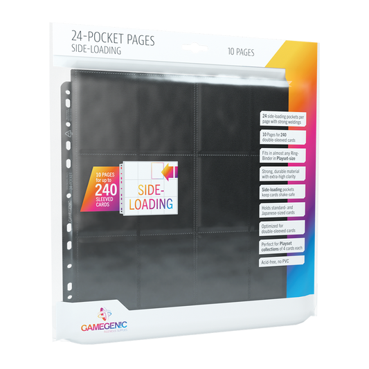 GG : 10 Pages 24 Pocket Sideloading Black pour classeur