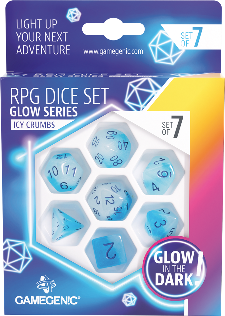 Glow Series -Icy Crumbs- Set de 7 Dés JDR