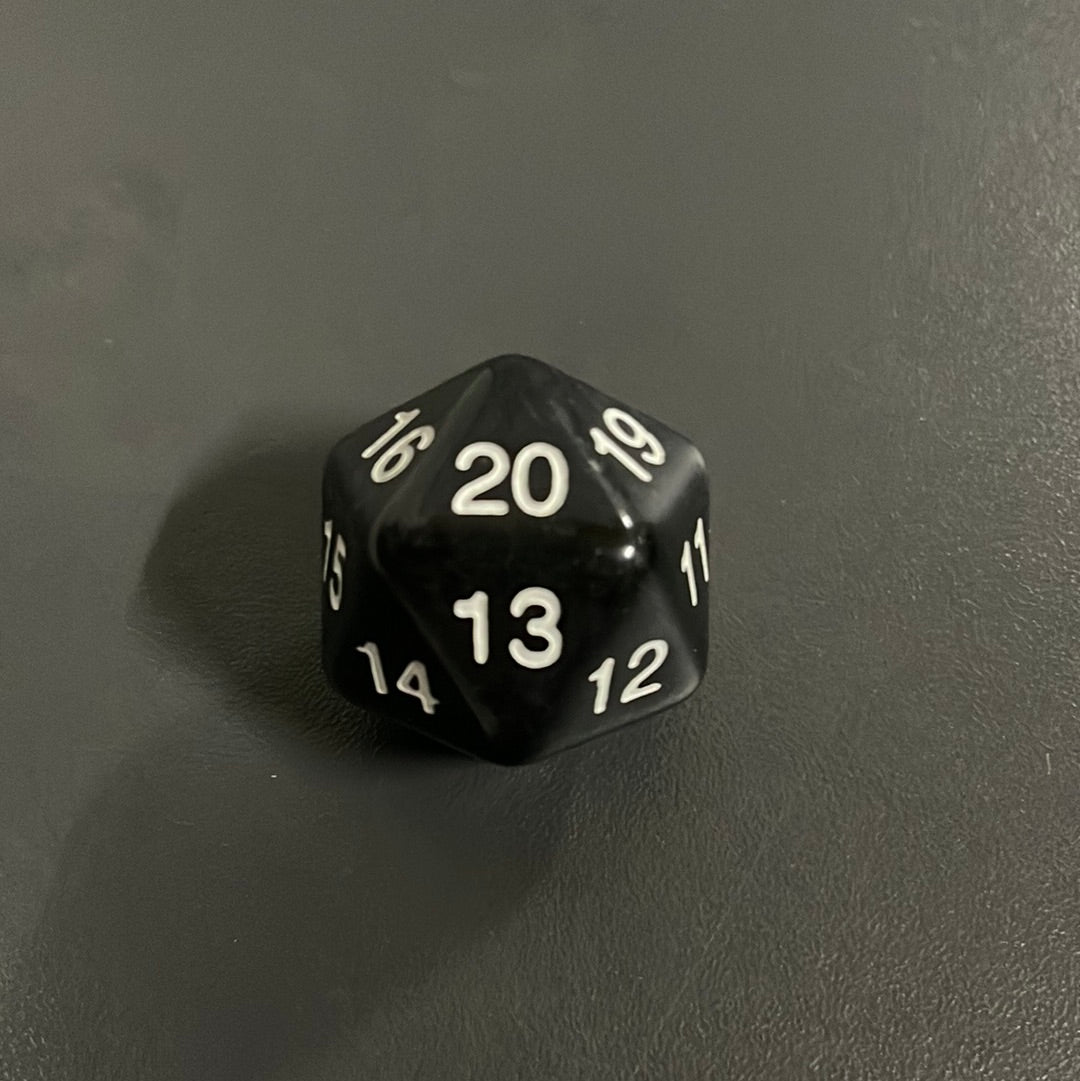 Dés 20 Faces 30mm Noir