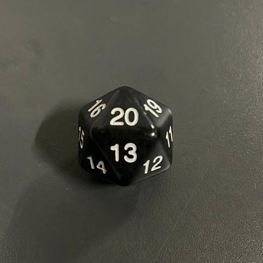 Dés 20 Faces 30mm Noir