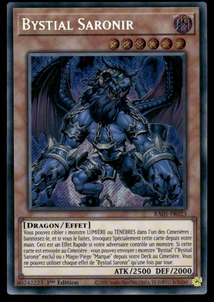 RA05-023  Bystial Saronir - French (NM)(V.4 - Platinum Secret Rare)