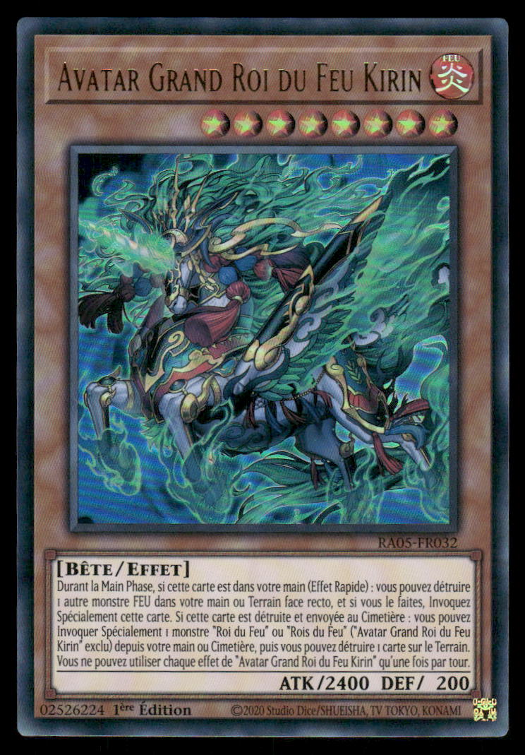 RA05-032  Avatar Grand Roi du Feu Kirin - French (NM)(V.2 - Ultra Rare)