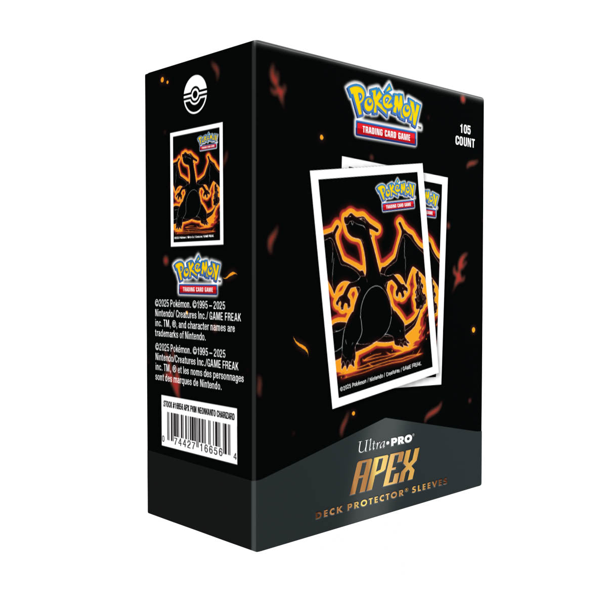 Ultra Pro - Pokémon JCC - Sachet de 105 protèges cartes Apex Neon Kanto Dracaufeu - Sleeves Standard