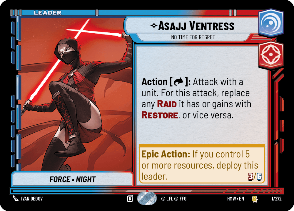 Asajj Ventress, L'Heure N'Est Pas Aux Regrets - HMW-1 - Standard - recto Anglais