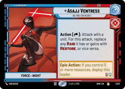 Asajj Ventress, L'Heure N'Est Pas Aux Regrets - HMW-1 - Standard - recto Anglais