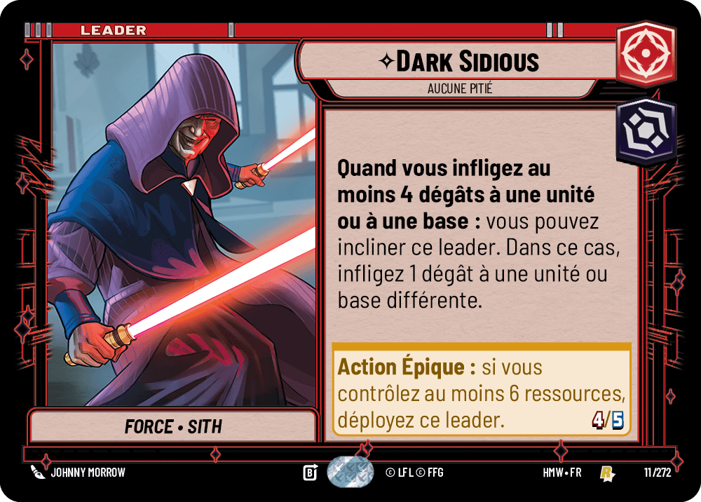 Dark Sidious, Aucune Pitié - HMW-011 - Standard - recto Français