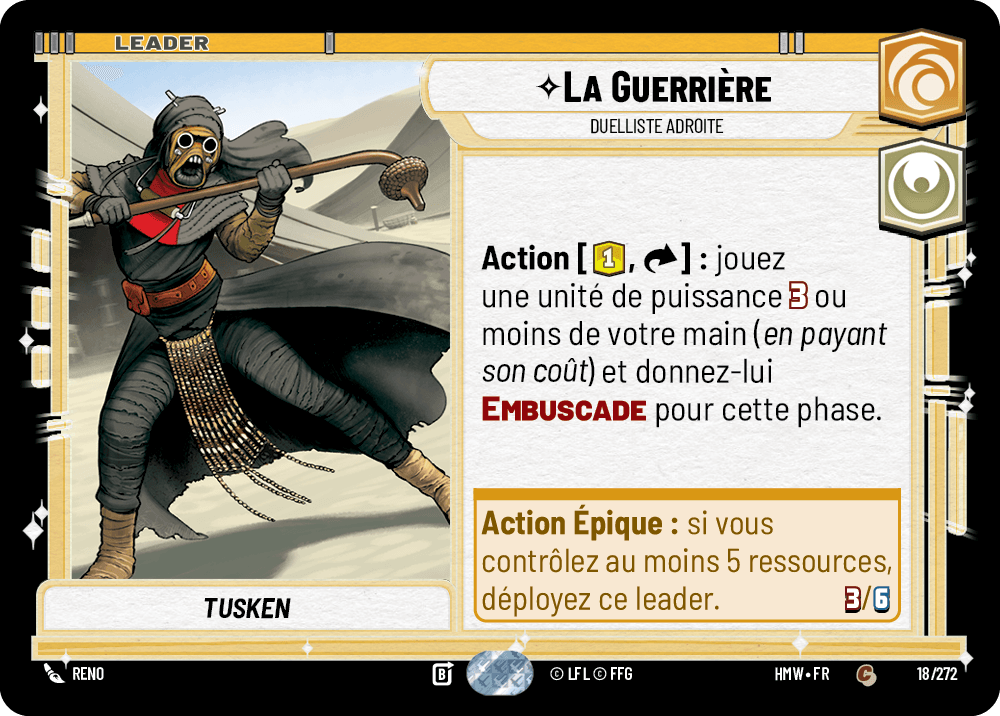 La Guerrière, Duelliste Adroite - HMW-018 - Standard - recto Français
