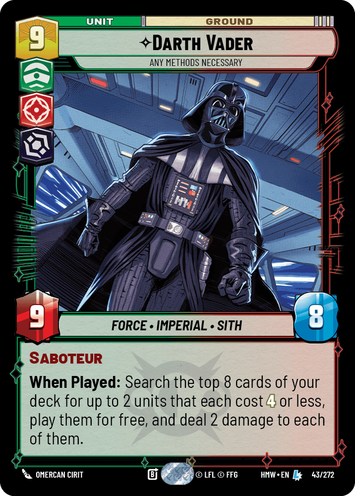 Dark Vador, Toutes Les Méthodes Nécessaires - HMW-043 - Standard - recto Anglais