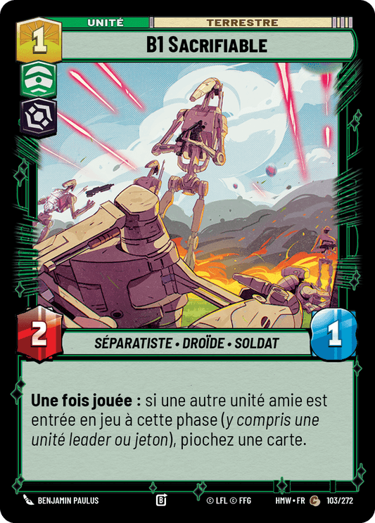 B1 Sacrifiable - HMW-103 - Standard - recto Français