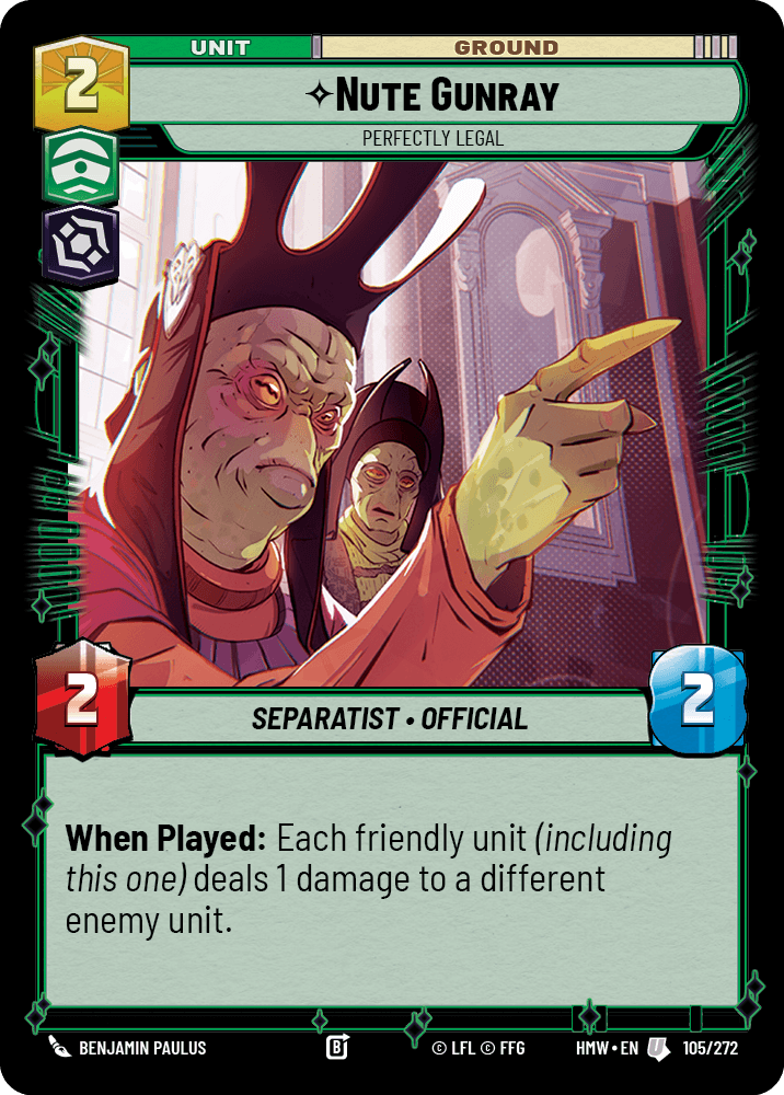 Nute Gunray, Parfaitement Légal - HMW-105 - Standard - recto Anglais