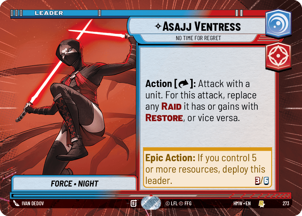 Asajj Ventress, L'Heure N'Est Pas Aux Regrets - XHMW-273 - Hyperspace - recto Anglais