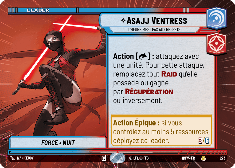 Asajj Ventress, L'Heure N'Est Pas Aux Regrets - XHMW-273 - Hyperspace - recto Français