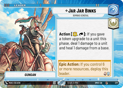 Jar Jar Binks, Général Bombad - XHMW-277 - Hyperspace - recto Anglais