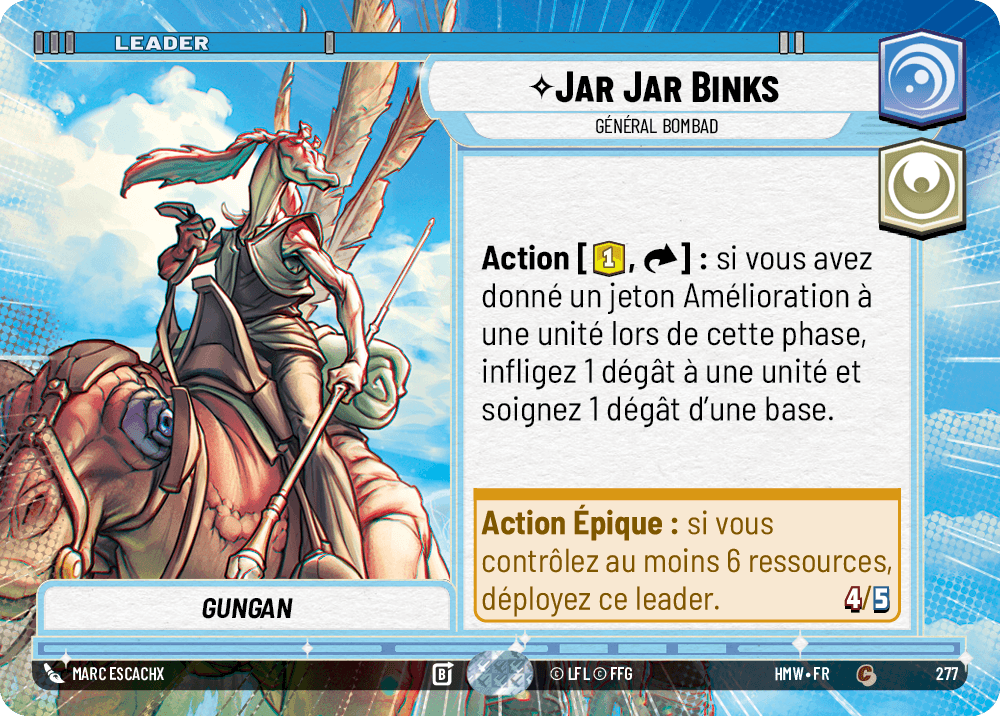 Jar Jar Binks, Général Bombad - XHMW-277 - Hyperspace - recto Français