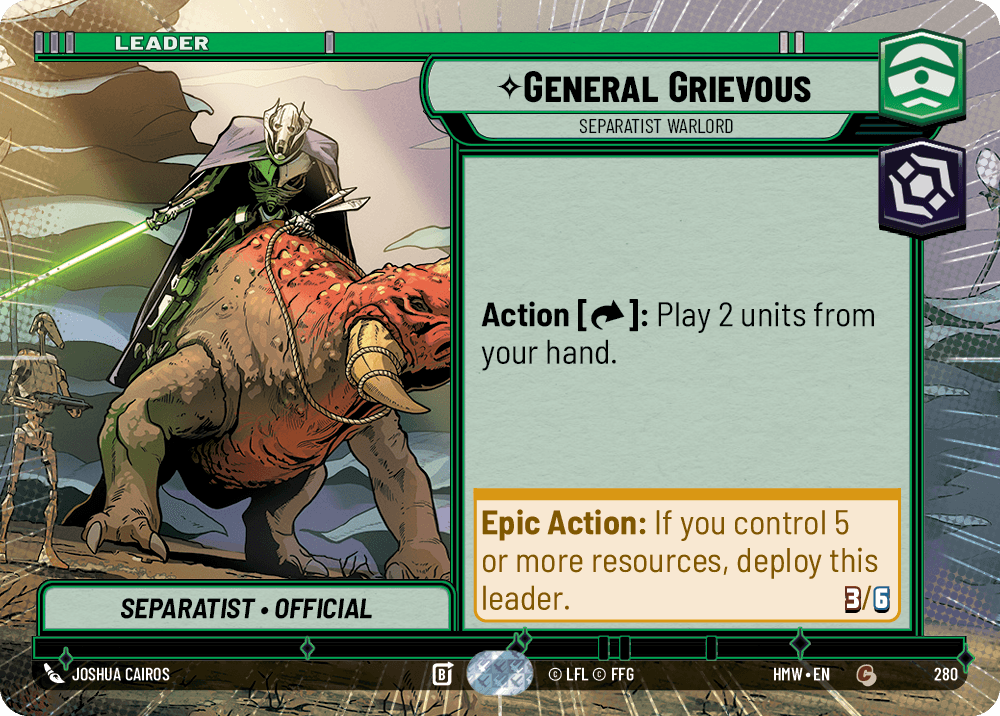 Général Grievous, Seigneur De Guerre Séparatiste - XHMW-280 - Hyperspace - recto Anglais