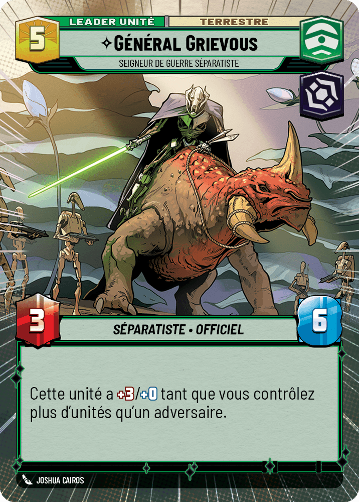 Général Grievous, Seigneur De Guerre Séparatiste - XHMW-280 - verso Français