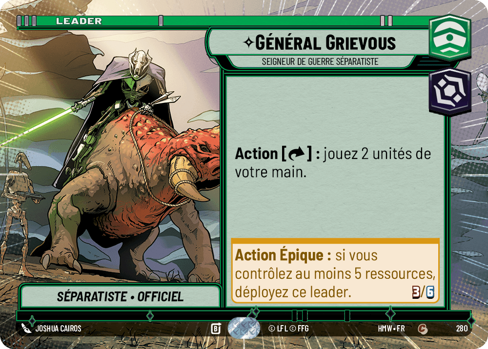 Général Grievous, Seigneur De Guerre Séparatiste - XHMW-280 - Hyperspace - recto Français