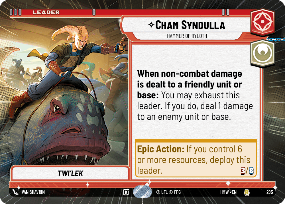 Cham Syndulla, Marteau De Ryloth - XHMW-285 - Hyperspace - recto Anglais