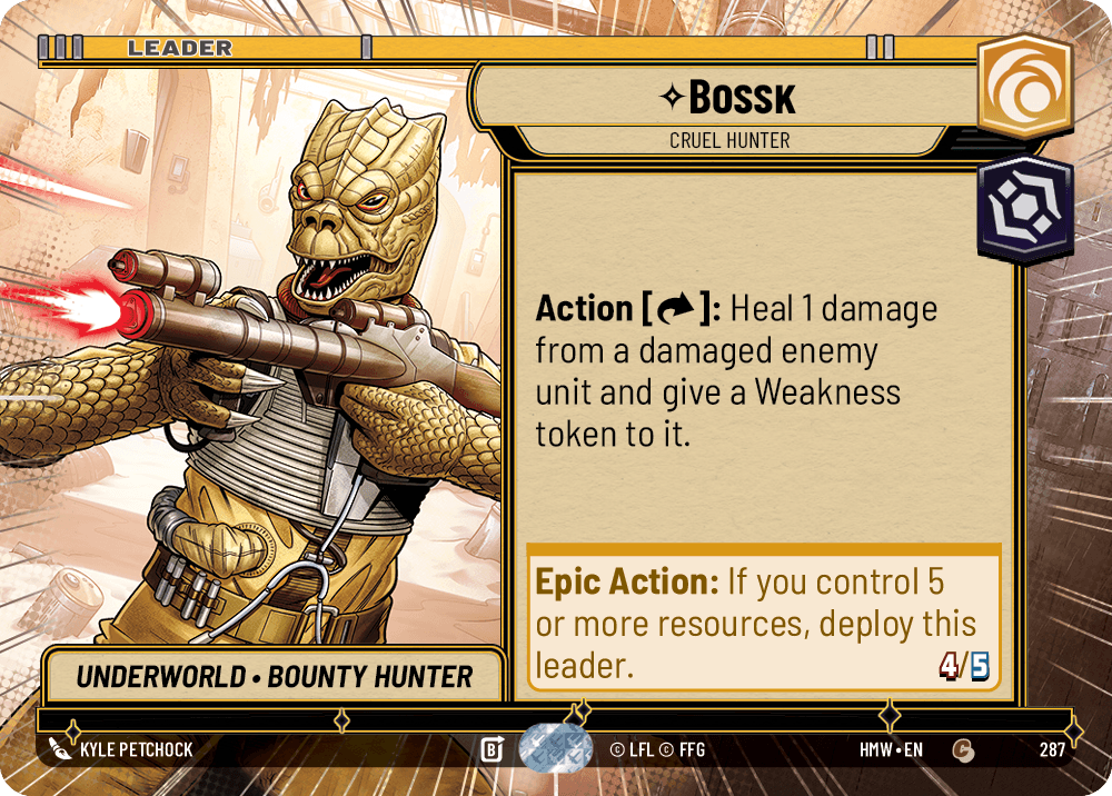 Bossk, Chasseur Cruel - XHMW-287 - Hyperspace - recto Anglais