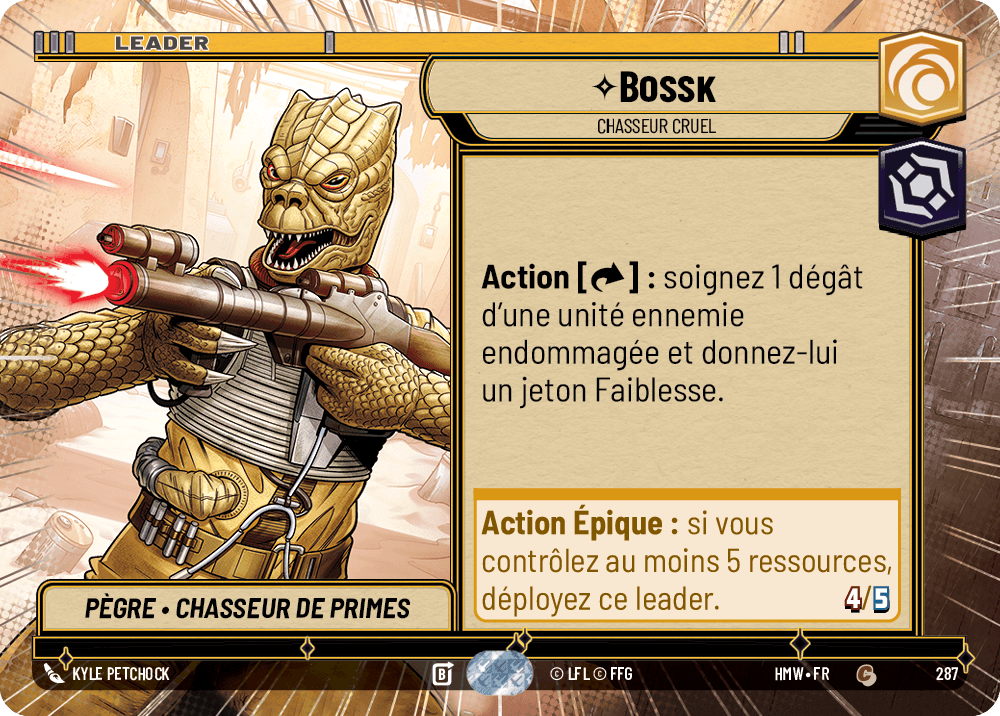 Bossk, Chasseur Cruel - XHMW-287 - Hyperspace - recto Français