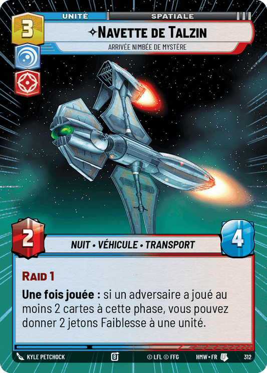 Navette de Talzin, Arrivée Nimbée De Mystère - XHMW-312 - Hyperspace - recto Français