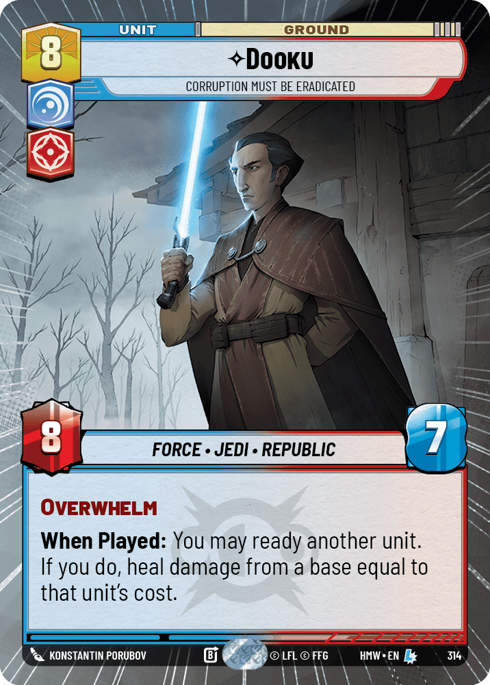 Dooku, La Corruption Doit Être Éradiquée - XHMW-314 - Hyperspace - recto Anglais