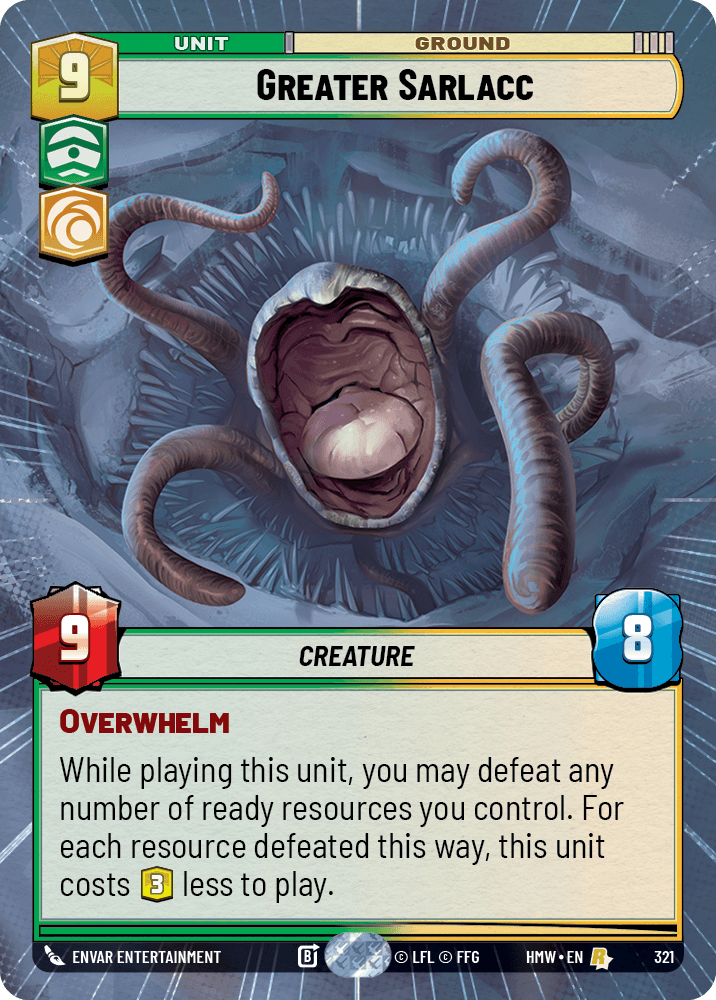 Immense Sarlacc - XHMW-321 - Hyperspace - recto Anglais