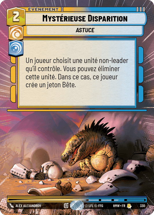 Mystérieuse Disparition - XHMW-330 - Hyperspace - recto Français