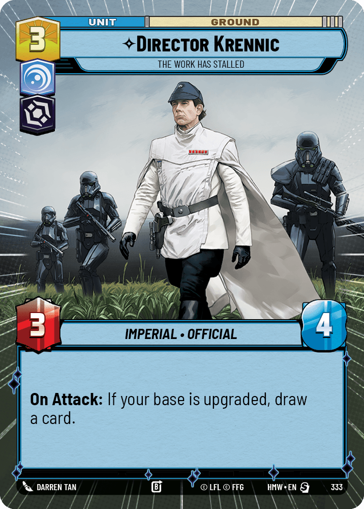 Directeur Krennic, Le Projet N'Avance Pas - XHMW-333 - Hyperspace - recto Anglais