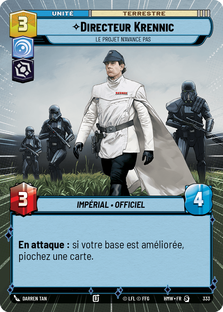 Directeur Krennic, Le Projet N'Avance Pas - XHMW-333 - Hyperspace - recto Français