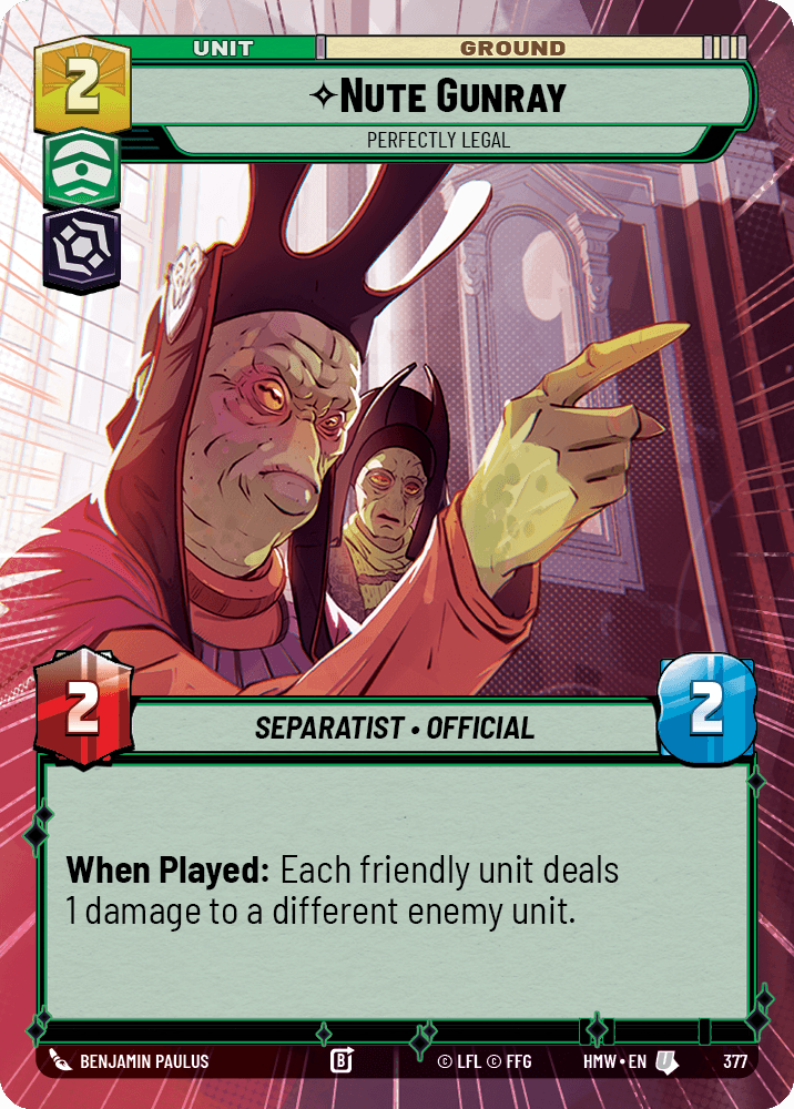 Nute Gunray, Parfaitement Légal - XHMW-377 - Hyperspace - recto Anglais