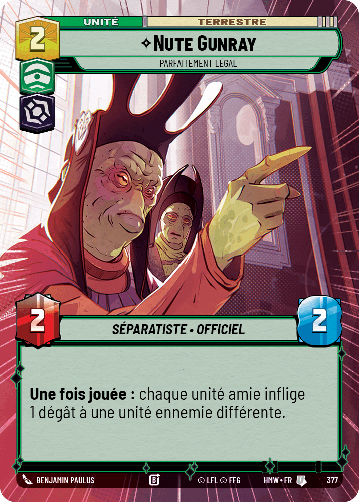 Nute Gunray, Parfaitement Légal - XHMW-377 - Hyperspace - recto Français