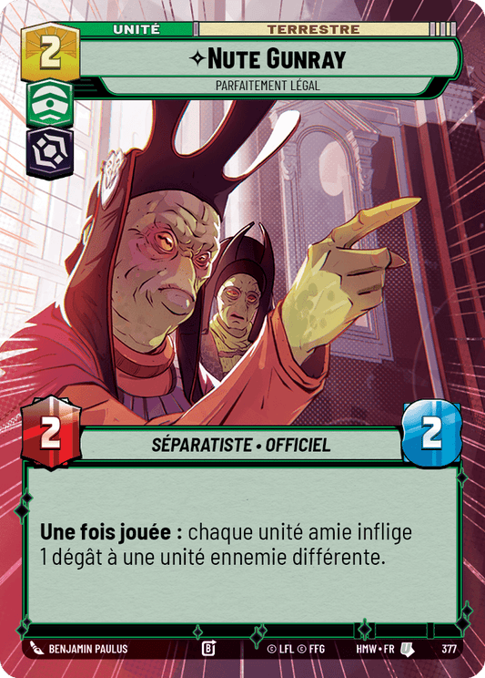 Nute Gunray, Parfaitement Légal - XHMW-377 - Hyperspace - recto Français